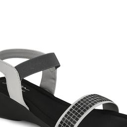 JM Looks Embellished Open Toe Wedges With Backstrap image 4