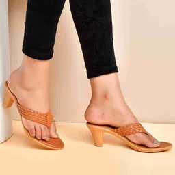 Padvesh Textured Open Toe Block Heels image 2