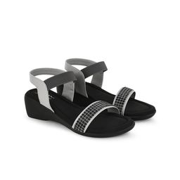 JM Looks Embellished Open Toe Wedges With Backstrap image 3