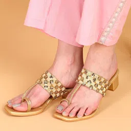 Picktoes Embellished One Toe Block heels image 3