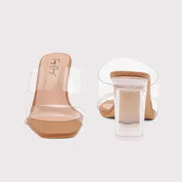 Dapper Feet-Fancy Nancy Cross Strap Open Toe Block Heels image 4