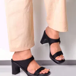 Monrow Open Toe Block Heels-58