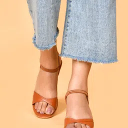 Padvesh Open Toe Block Heels With Backstrap image 5