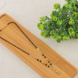 Brandsoon Set Of 3 Gold-Plated Black Beaded Mangalsutra-36