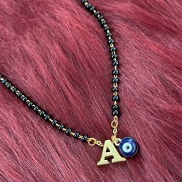Digital Dress Room Gold-Plated Beaded Evil Eye Charm Mangalsutra-22