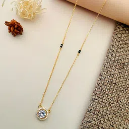 ABDESIGNS Gold-Plated Artificial Stones and Beads Mangalsutra-27