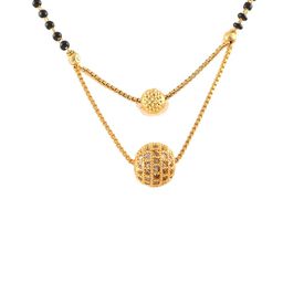 Jewar Mandi Gold-Plated & Black Beaded & AD Stone-Studded Mangalsutra-image-58