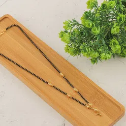 Brandsoon Set Of 3 Gold-Plated Black Beaded Mangalsutra-14