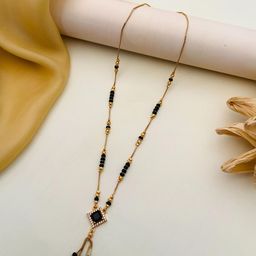 Anouk Gold-Plated American Diamond-Studded & Beaded Mangalsutra-16