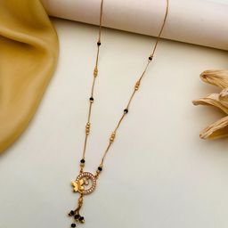 Anouk Gold-Plated American Diamond-Studded & Beaded Mangalsutra-19