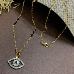 ABDESIGNS Gold-Plated Stone-Studded Evil Eye Mangalsutra-image-73