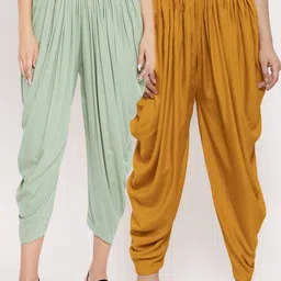 Clora Creation Women Pack of 2 Solid Dhoti Pants-image-48