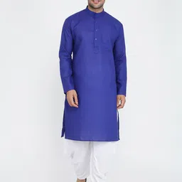 ROYAL KURTA Mandarin Collar Regular Pure Cotton Kurta With Salwar-image-43