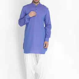 VASTRAMAY Men Purple Kurta with Patiala-image-36