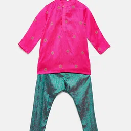 MANY FROCKS & Boys Fuchsia Floral Embroidered Kurti with Churidar-2
