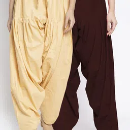 Jinfo  Women Pack Of 2 Solid Loose Fit Cotton Salwar-picture-17