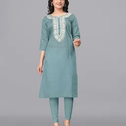 OWO THE LABEL Floral Embroidered Straight Kurta-picture-54