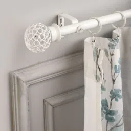 the decor mart White Iron 48 - 88 Inches Expandable Curtain Rod with Accessories-picture-29