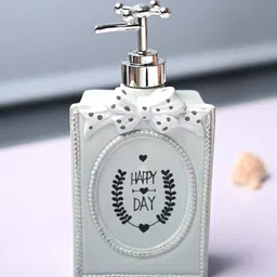 MARKET99 Teal Green & Black Happy Day Printed Rectangle Ceramic Soap Dispenser 750 ml-2