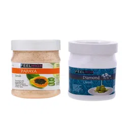 FEELHIGH Pack Of 2 Papaya Scrub & Diamond Cream- 500 Ml Each-11
