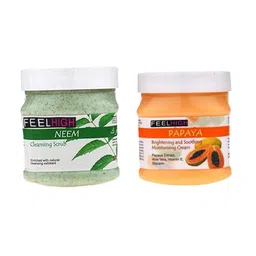 FEELHIGH Set of Neem Cleansing Scrub & Papaya Moisturising Cream - 500 ml each-19