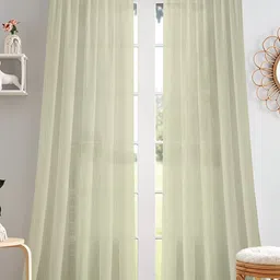 Cortina Cream-Coloured 2 Pieces Sheer Long Door Curtain-image-46