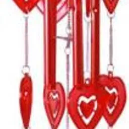 vr creatives Red Heart Wall Hanging Wind Chems for Home, Office, Diwali / valentine / Christmas Gift Plastic Windchime-picture-5