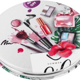-Portable Foldable Compact Beauty Makeup Pocket Mirror Circular Design May vary-image-2