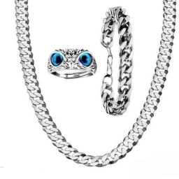 Best Fashionable Ring Owl and Bracelets Chain For Looking Well Silver Plated Stainless Steel Chain-image-2