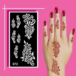 Beautiful Flower Mehndi Stencil Sticker for Fast Application Ideal-image-2