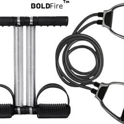 Fitness Combo Double Spring Tummy Trimmer With Band Toning Tube(Pack of 2) Ab Exerciser-6