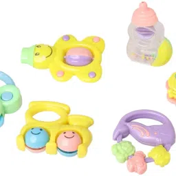 High Quality Non Toxic BabyToys Rattle Set of 6-Pieces for Baby Toddlers Newborn Rattle-image-31
