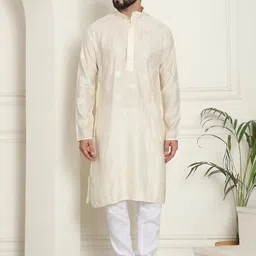 SOJANYA Geometric Embroidered Sequinned Cotton Silk Straight Kurta With Churidar-40