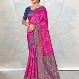 Anouk Floral Woven Design Zari Art Silk Kanjeevaram Saree-picture-13