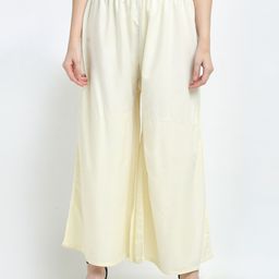 TAG 7 Women Cream-Coloured Flared Palazzos-picture-15