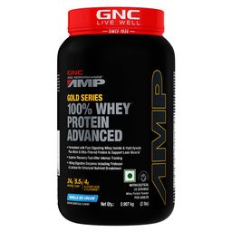 GNC Amp Gold Series 100% Whey Protein Advanced,  2 lb  Vanila Ice Cream -75