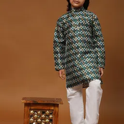 Pro-Ethic STYLE DEVELOPER Boys Ethnic Motifs Printed Mandarin Collar Kurta with Pyjamas-picture-8