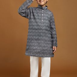 Pro-Ethic STYLE DEVELOPER Boys Ethnic Motifs Printed Regular Kurta With Pyjamas-48