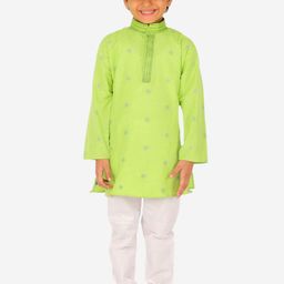 Pro-Ethic STYLE DEVELOPER Boys Woven Design Mandarin Collar Kurta With Pyjama-30