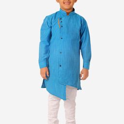 Pro-Ethic STYLE DEVELOPER Blue Angrakha  Kurta with Churidar-image-91