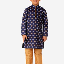 Pro-Ethic STYLE DEVELOPER Boys Paisley Printed Pure Cotton Kurta with Pyjamas-picture-57