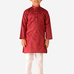 Pro-Ethic STYLE DEVELOPER Boys Red Pure Cotton Kurta with Pyjamas-24