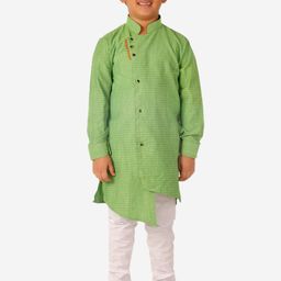 Pro-Ethic STYLE DEVELOPER Boys High Slit Pure Cotton Kurta with Pyjamas-picture-20
