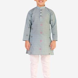 Pro-Ethic STYLE DEVELOPER Boys Mandarin Collar Checked Kurta with Pyjamas-18