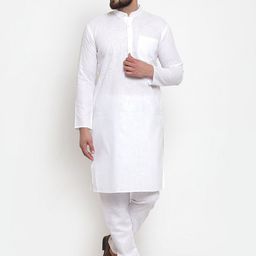 Jompers Mandarin Collar Straight  Pure Cotton Kurta with Churidar-image-7