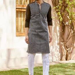 See Designs Men Embroidered Regular Thread Work Pure Cotton Kurta with Pyjamas-picture-11