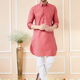 See Designs Regular Long Sleeves Shirt Collar Pure Cotton Kurta with Pyjamas-picture-45