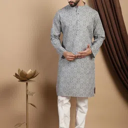 Anouk Geometric Printed Regular Pure Cotton Straight Kurta With Pyjamas-picture-47
