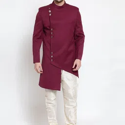 LUXURAZI Men Self-Design 2-Pcs Slim-Fit Sherwani Set-image-55