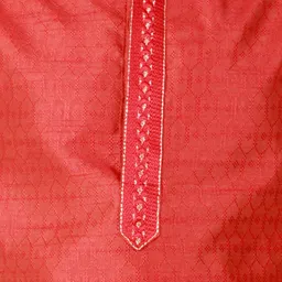 Pro-Ethic STYLE DEVELOPER Boys Red Dupion Silk Kurta with Pyjamas image 3